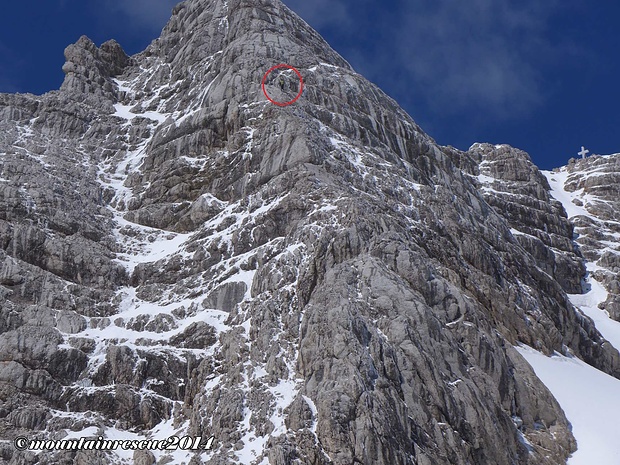 Bergsteiger im Aufstieg auf den Hohen Dachstein