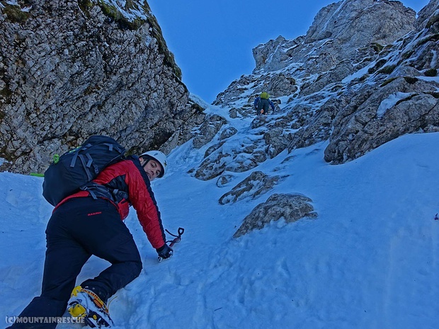 Schon der Standardanstieg auf den Reichenstein im Winter, die NO-Rinne Schon der Standardanstieg auf den Reichenstein im Winter, die NO-Rinne