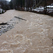 Der Erzbach bei der Abzweigung ins Radmertal führt Hochwasser am 6.1.2013 - ein schlechtes Vorzeichen für den Versuch am Gscheideggkogel.