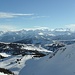Blick vom Gipfel Richtung Süden in die Alpen.