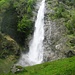 .Partschinser Wasserfall. Rechts vom Wasserfall führt eine Kletterroute hoch