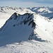 Rottällipass mit Rottällihorn. Hier sieht man nun auch den Skieinstieg für die Nordabfahrt über das Firnfeld