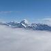 Gipfelpanorama über dem Wolkenmeer; das Bietschhorn