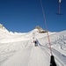 Skilift Piz Ault - im Hintergrund der Gipfel