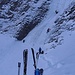Steiler Einstiegsbereich des Breiten Falls - Achtung bei Triebschnee!