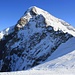 Aussicht vom Plateau (3471m) des Jungfraujochs auf den Mönch (4107m).
