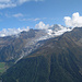 Panorama Richtung Osten (Glacier du Tour i. d. Mitte, rechts Glacier d`Argentière)