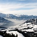 Gipfelblick auf die toll gelegene Sonnenterasse von Amden - einer typischen Walser Streusiedlung