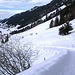 Rodelstrasse zur Rodelhütte - bequemer Aufstieg auch für Schneeschuhe