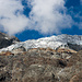 Gletscherabbruch des Tribolazione-Gletschers. Nach links oben geht es zu den zwei Biwakschachteln.