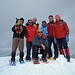 Foto di vetta sul Pizzo Cornagiera. Tutti felici: Ivan,Suni,Massimo 61,Beppe,Massimo,Cristian,Lella e al centro Gabri