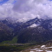 Nufenen e la Val Curciusa - da sinistra Guggernüll 2886m. - nella nuvole Pizzo Tambo 3279m. - Einshorn 2944m.