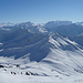 Blick vom Hählekopf in Richtung Lechtal (die beiden Gipfel des nächsten Tages sind markiert)