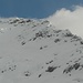 la cresta e al centro la traccia della discesa ben visibile dopo la macinata di neve!