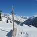 Aussichtspunkt bei der Alp Nessel, mit Tiefblick nach Brig-Naters