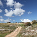 Unterwegs zwischen Ħaġar Qim und Mnajdra - Unweit von Mnajdra zweigt vom Verbindungsweg zwischen den beiden Tempeln der sogenannte "nature trail B" ab. Später werden wir diesem ein Stück lang folgen.