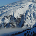Blick vom Fürggli hinüber zum Pizol. Links unterhalb der Bildmitte in Hellgrün, ein Paradies für Eiskletterer.