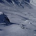Blick vom Gipfel in die Abfahrtsroute.