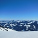 Schau nach Osten: Chiemgauer Alpen, Loferer und Leoganger Steinberge, Berchtesgadener Alpen und östliche Kitzbühler Alpen