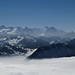 Stanserhorn mit den Berner Oberländern am Horizont.