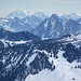 der Alpstein im Zoom; im Vordergrund die Zentralschweizer Alpen