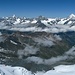 Blick von Monte Rosa bis Mischabelgruppe un d Berner Alpen