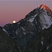 Der nächste Morgen: Sonnenaufgang und Monduntergang an der Dent Blanche