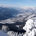 Tiefblick in die Bündner Herrschaft, am Horizont der Alpstein