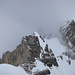 Schemenhaft zeichnen sich die Schafbergchöpf und der Jöchliturm ab, alle anderen Gipfel des Alpsteins hat der Nebel verschluckt
