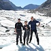 Klaus, Isi und Kanu auf dem Fox Gletscher.