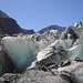 Der wilde zerklüftete Rand des Gletschers.