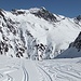 Rückblick zu Seejoch + Peiderspitz und viele Skispuren