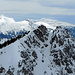 Blick zurück vom Helwangspitz zum bereits bestiegenen Alpspitz. Gut zu sehen, dass der Grat keine gute Idee gewesen wäre.