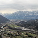 Blick ins Maggiatal, die Wolken verdecken die Gipfel