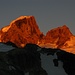 Unser Ziel im patagonischen Morgenlicht - der linke Zahn ist der Cerro Mocho