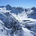Gipfelsicht vom höchsten Punkt der Schwarzen Hörner 2645m auf unsere Spuren am Pizol<br />Foto CJ<br />