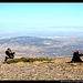 Blick auf die Ebene von Aragón vom Sattel zwischen Cerro de Morca und Cerro San Juan, Sierra del Moncayo, Spanien
