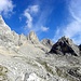 Busa dei Zuiton,an der Einstieg des Alleghesi Klettersteig, mit Torre di Valgrande,Torre Alleghe und Schinal del Bec.