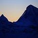 Sonnenaufgang auf dem Mont Fort (3329m):<br /><br />Das "kleine" Obergabelhorn (4063m) und die wuchtige "grosse Schwester" Dent Blanche (4357m).