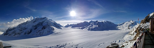 Ausblick von der Konkordiahütte...wir können uns kaum sattsehen..