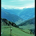 Blick auf Weissenbach und das Ahrntal vom Aufstieg zum Ringelstein, Zillertaler Alpen, Südtirol, Italien