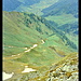 Blick auf Weissenbach und den Aufstiegsweg vom Abstieg vom Ringelstein, Zillertaler Alpen, Ahrntal, Südtirol, Italien