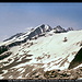 Hoher Weißzint (Mitte) und Hochfeiler (rechts) vom Aufstieg zum Gr. Mösele, Zillertaler Alpen, Ahrntal, Südtirol, Italien