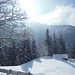 An der Pflacher Alpe: Blick Richtung Koflerjoch, das noch in Wolkenschwaden steckt