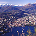 Blick auf Lugano und die dahinter liegenden Südalpen
