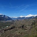 ein überaus gefälliger Anblick, die Sicht über den Graben der Liène hinweg Richtung Sion und Rhone-Tal-auswärts
