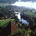 Vista sulla valle del Lot dal castello de la Gardette a Saint-Cirq-Lapopie