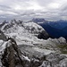 Blick Richtung Suden von Rifugio Nuvolau,2574m,mit Monte Cernera und Civetta im Hintergrund.