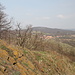 Stražiště - Ausblick von der östlichen Gipfelkuppe in Richtung Kamýk und Plešivec.