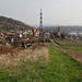 Unterwegs zwischen Stražiště und Velké Žernoseky - Blick auf Velké Žernoseky, rechts ist die Labe (Elbe) zu sehen.